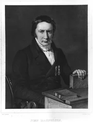 Finn Magnussen (1781-1847) illusztrációja a „Voyage en Islande et au Grönlandon, a király parancsára Paul Gaimard irányítása alatt”, Eugene Robert (1806-79) 1851-ben megjelent Párizsban (bw)